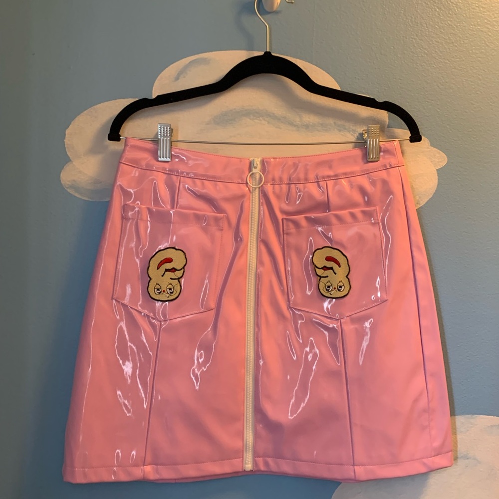 Lazy Oaf x Esther Bunny vinyl skirt